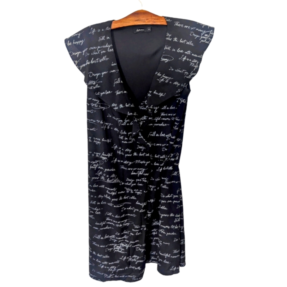 Wrap Dress Black And White Reitmans Size Medium Flowy And Adjustable Ruffle